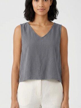 Anrabess V-Neck Grey Tank Top  Size XL